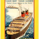 Personalised Greetings Card - Cunard-White Star Line, Queen Mary & Queen Elizabeth