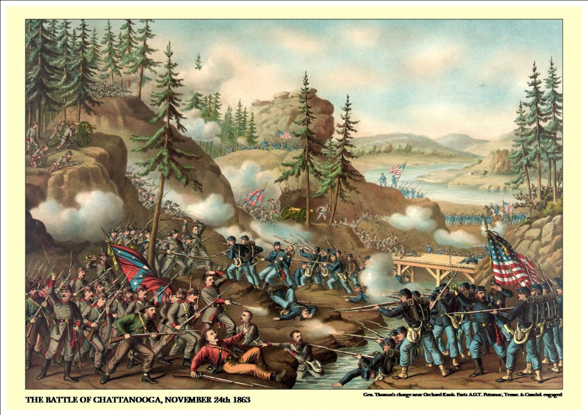 The Battle Of Chattanooga 1863 A2 Size Battle Scene Print 165 X 234 Free Shipping 1155