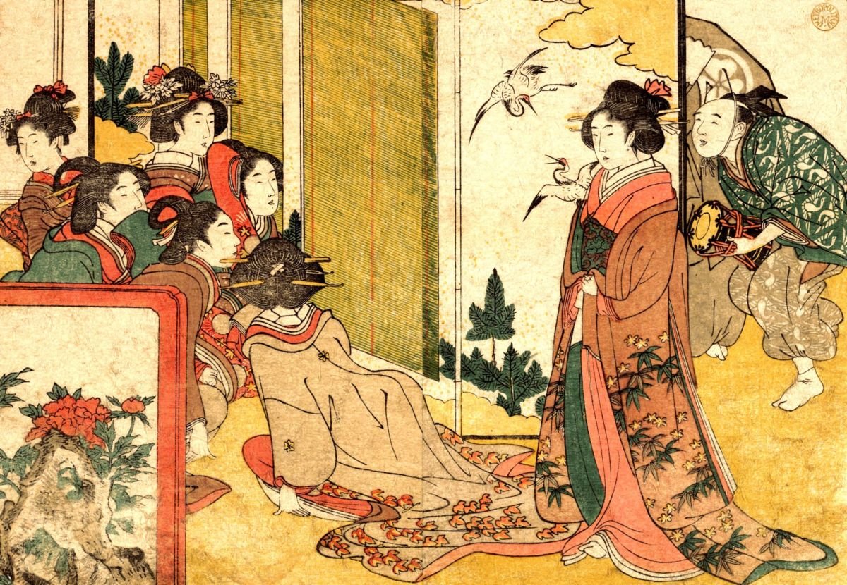 Antique Japanese Woodblock Painting Art Print (No.49) 16.5" x 23.4&quo...