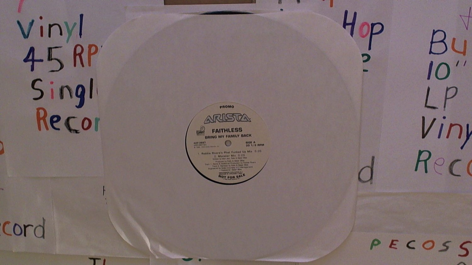 artist:: Faithless title: Bring My Family Back label: Arista (Loose) Used 12" Promo