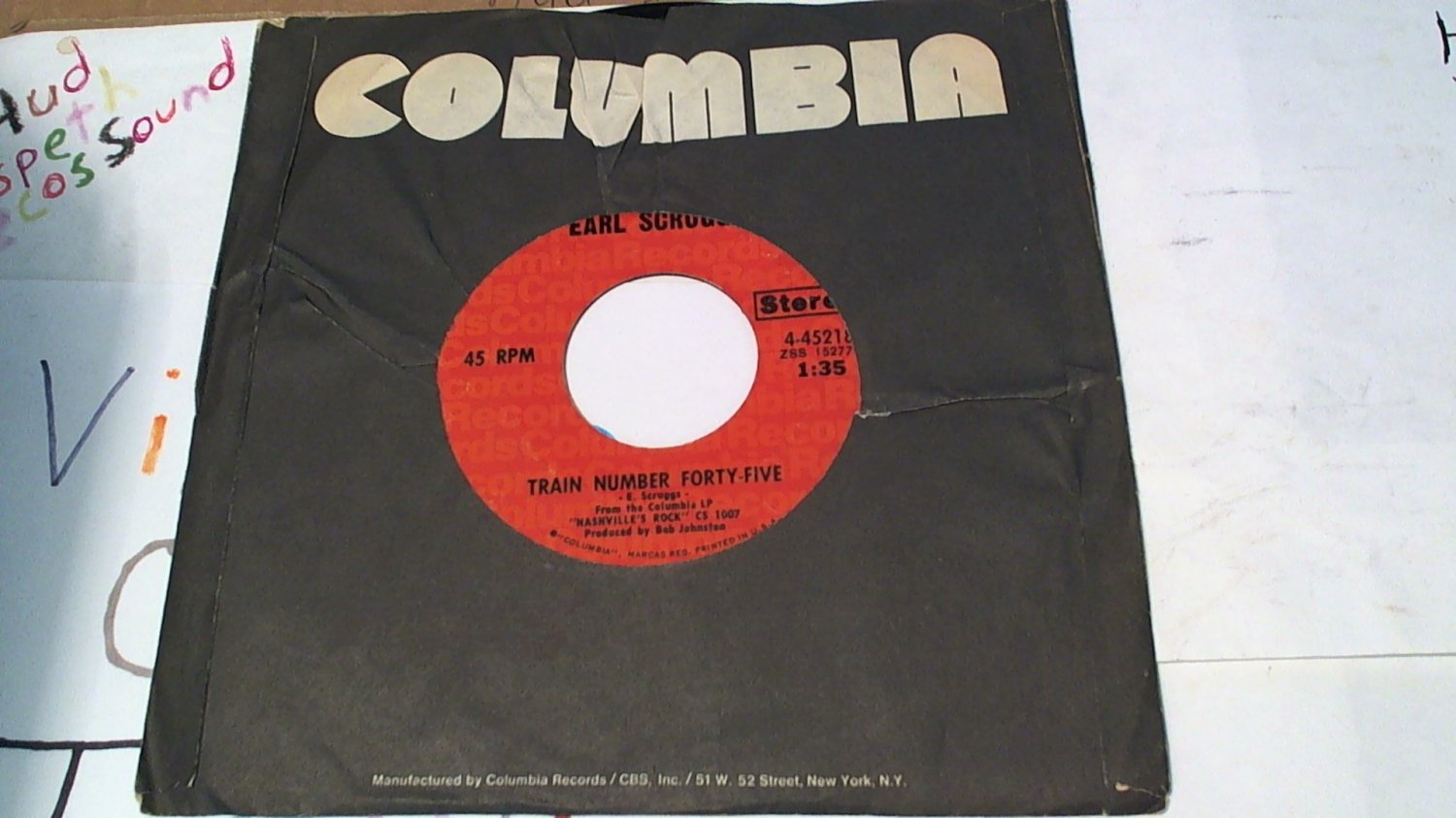 artiste: Earl Scruggs side A: Train Number Forty-Five / B: Nashville Skyline Rag (Used) 7"