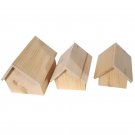 Set of 3 Unfinished Handmade Wooden Houses for DIY Crafts Models, FREE SHIPPING!