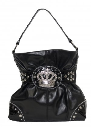 CROWN BLACK HANDBAG
