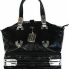 BLACK PU METAL HANDBAG
