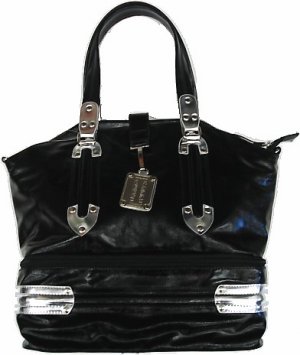 BLACK PU METAL HANDBAG