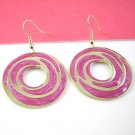 Fuchsia Gold circle earring