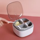 Tetragonal Grid Seasoning Box with Cover and Handle for Kitchen and Home