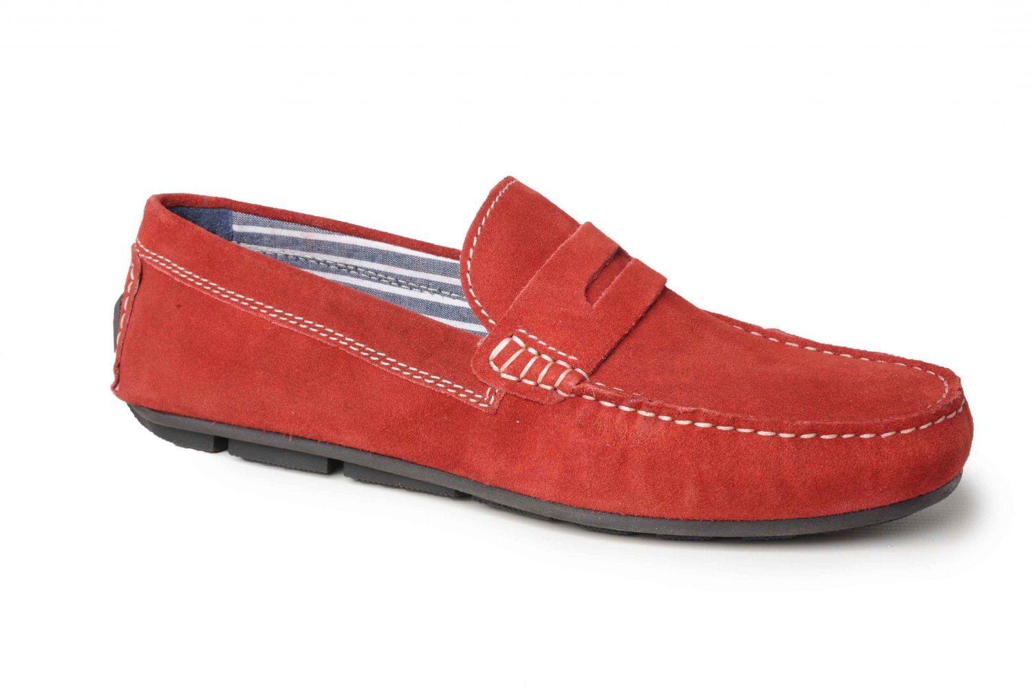 Catesby Men's Suede Leather Moccasin Driving Loafers I Red