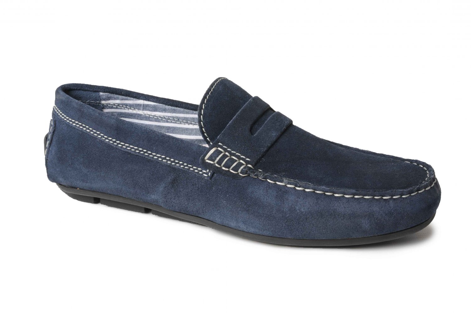 Catesby Men's Suede Leather Moccasin Driving Loafers I Navy Blue