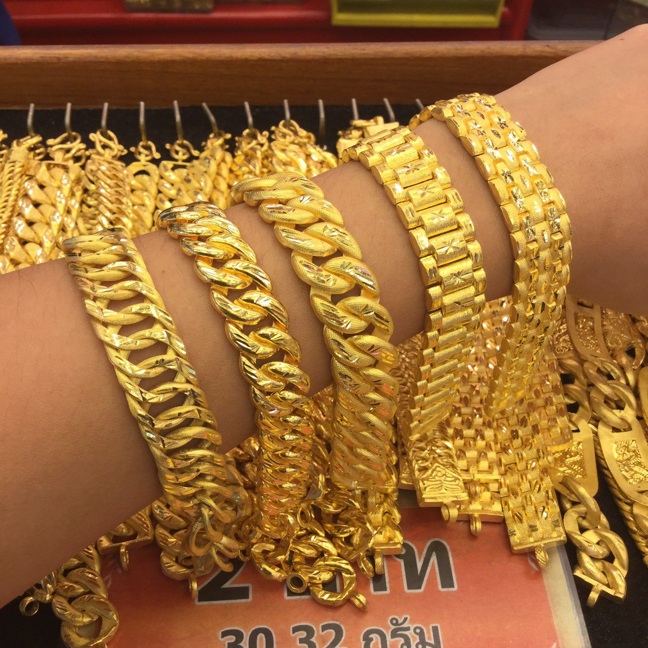 Thai Jewelry Gold Bangle Bracelet 22K 23K 24K Thai Baht Yellow - Etsy
