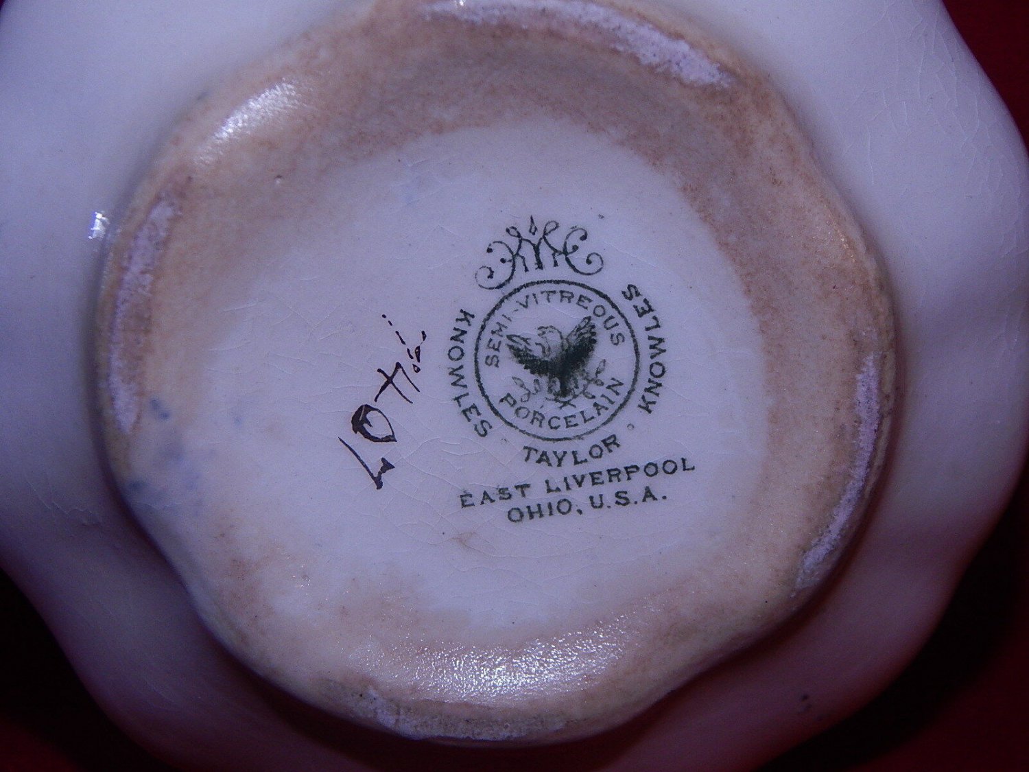 Antique Knowles Taylor Knowles Creamer Pattern 7407 Semi Vitreous ...