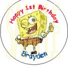 SpongeBob Personalized birthday button