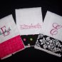 Set of 3 Monogrammed Personalized Burp Rag Cloths Cloth