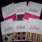 Set of 6 Monogrammed Personalized Burp Cloth Baby Gift