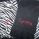 Personalized monogrammed fleece scarf