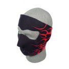 Cold Weather Headwear Neoprene Face Mask - Flames 2, Red
