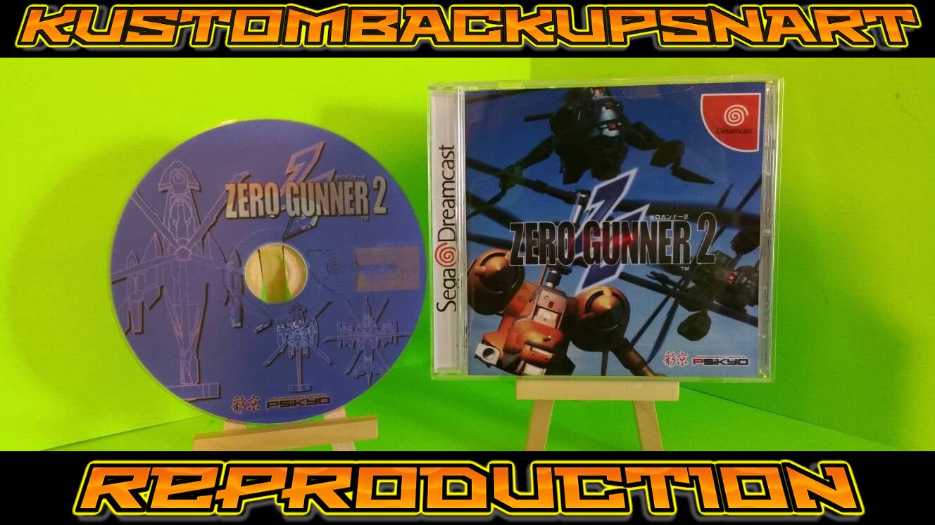 Zero Gunner 2 Custom Reproduction Case and Art Disc for Sega Dreamcast