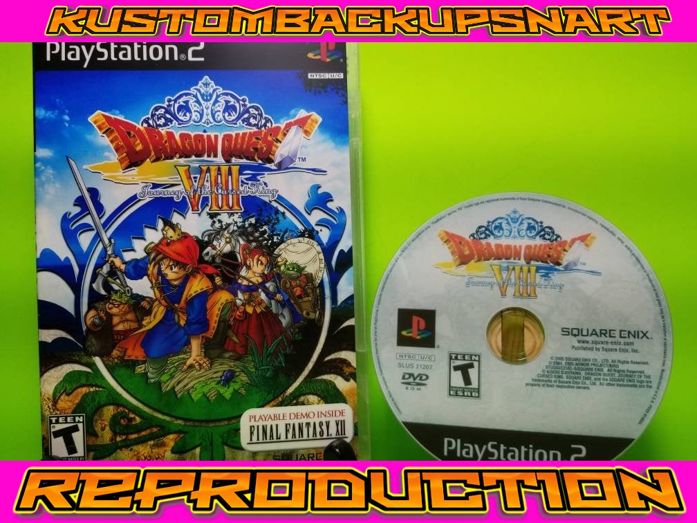 Dragon Quest VIII Custom Reproduction Case and Art Disc for Playstation 2