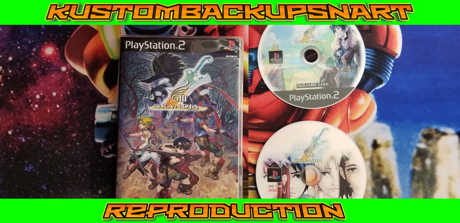 Grandia 3 Custom Reproduction Case and Art Disc for Playstation 2