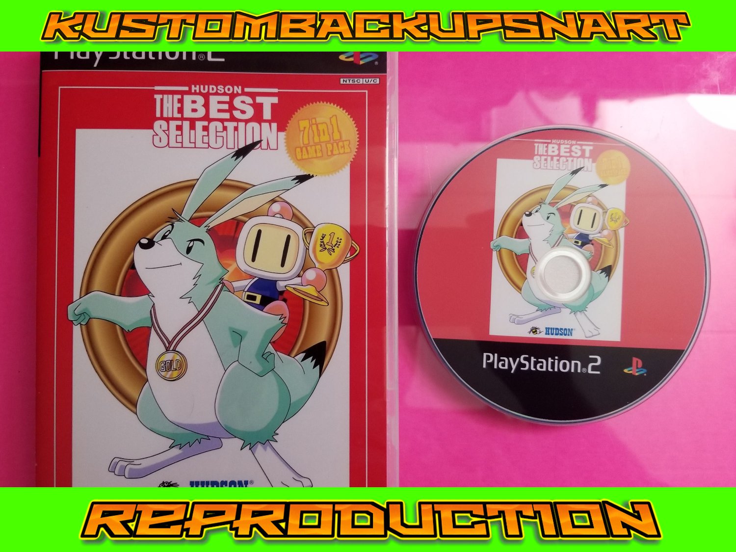 Hudson The Best Collection Custom Compilation Reproduction Case and Art Disc for Playstation 2