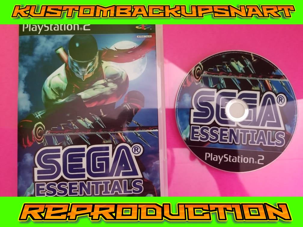 Sega Essentials Case Custom Compilation Reproduction Case and Art Disc for Playstation 2