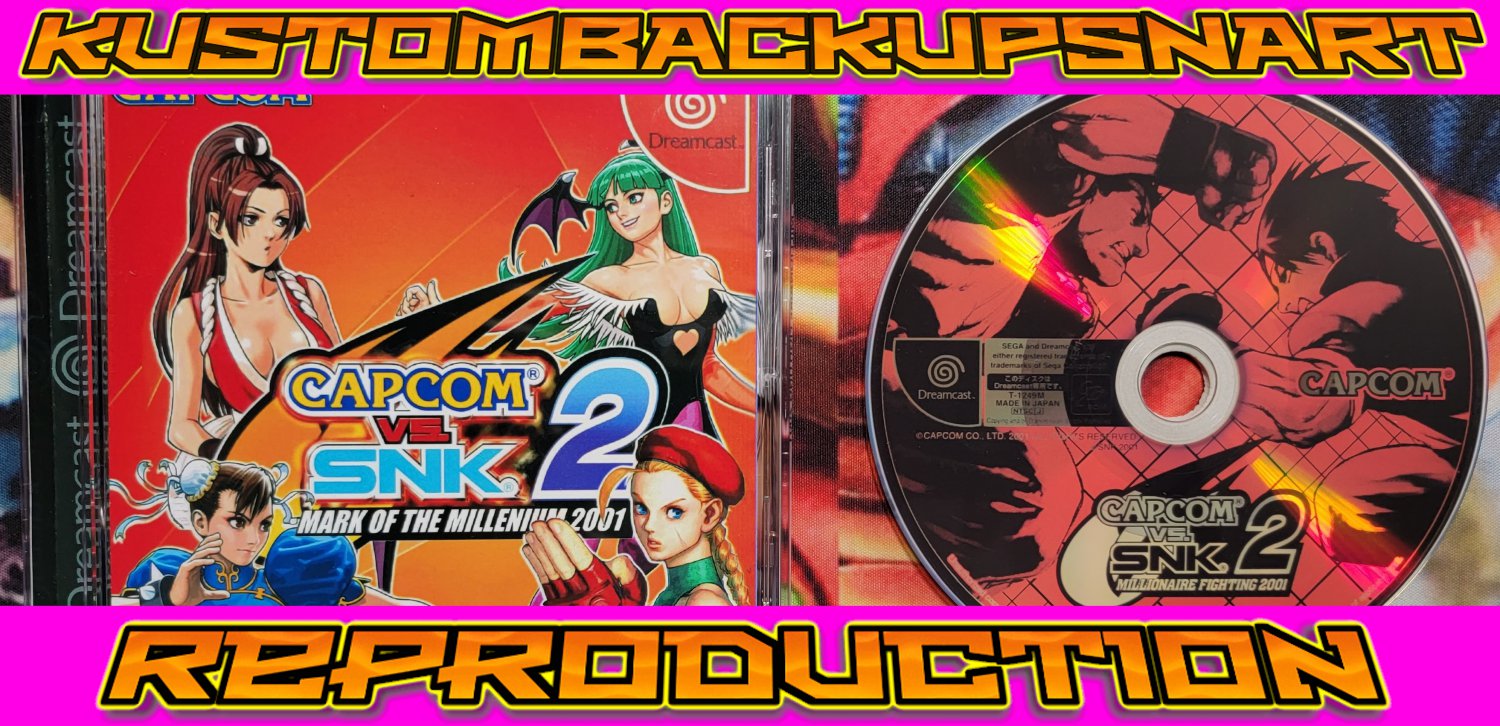Capcom Vs SNK 2 Custom Reproduction Case and Art Disc for Sega Dreamcast