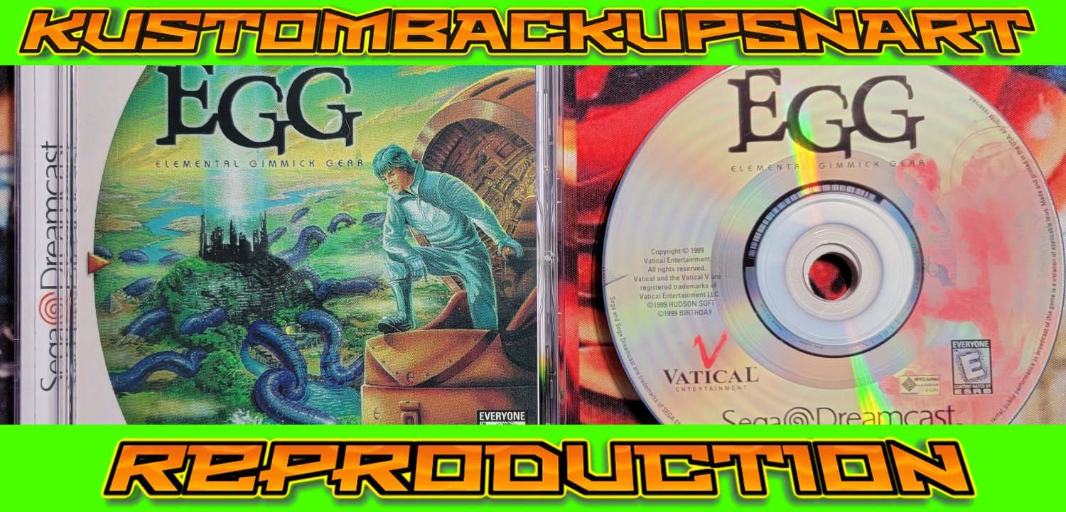 Elemental Gimmick Gear Custom Reproduction Case and Art Disc for Sega Dreamcast