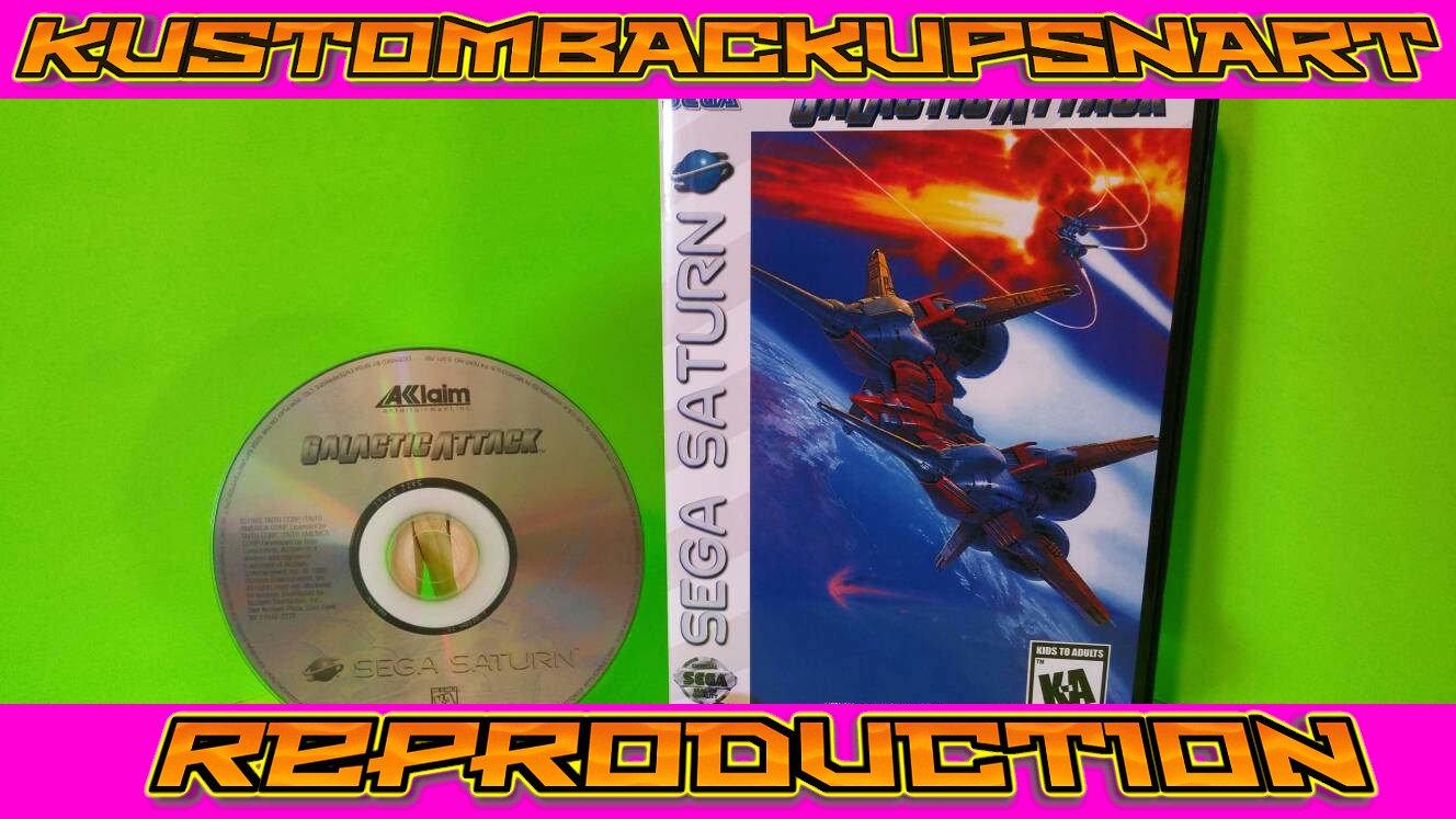 Galactic Attack Custom Reproduction Case and Art Disc for Sega Saturn