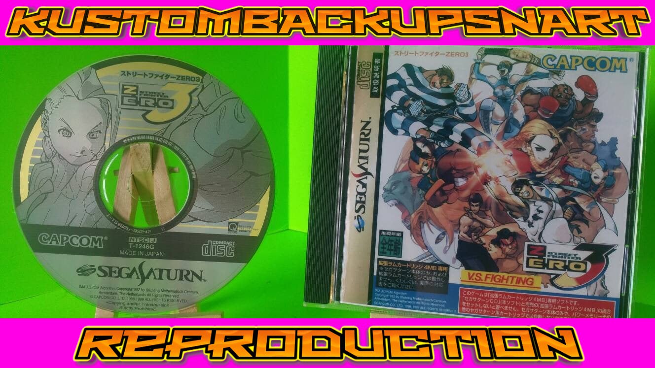 Street Fighter Zero 3 Custom Reproduction Case and Art Disc for Sega Saturn