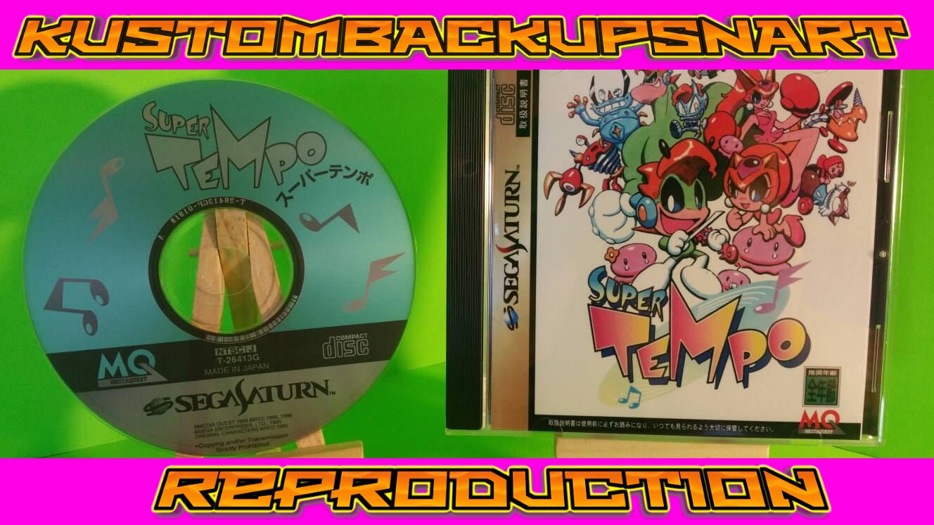 Super Tempo Custom Reproduction Case and Art Disc for Sega Saturn