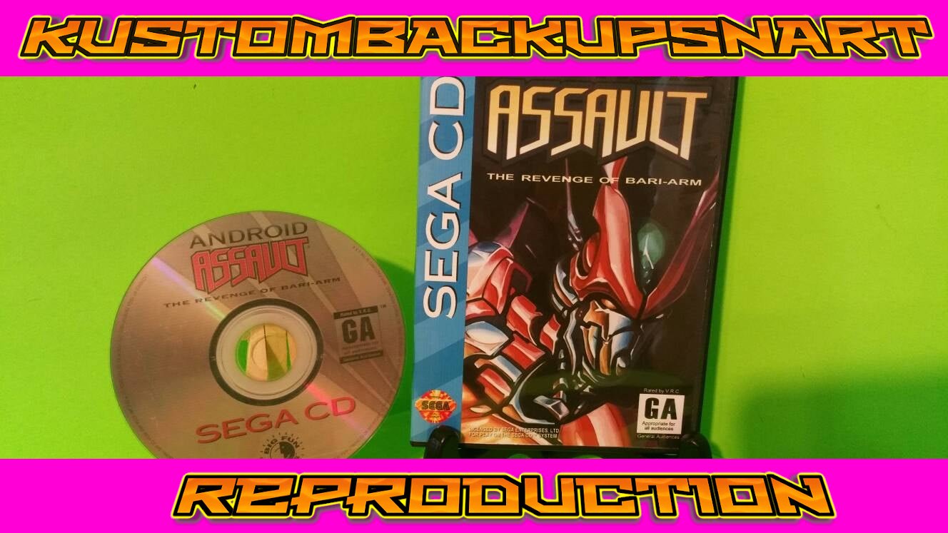 Android Assault Custom Reproduction Case and Art Disc for Sega CD