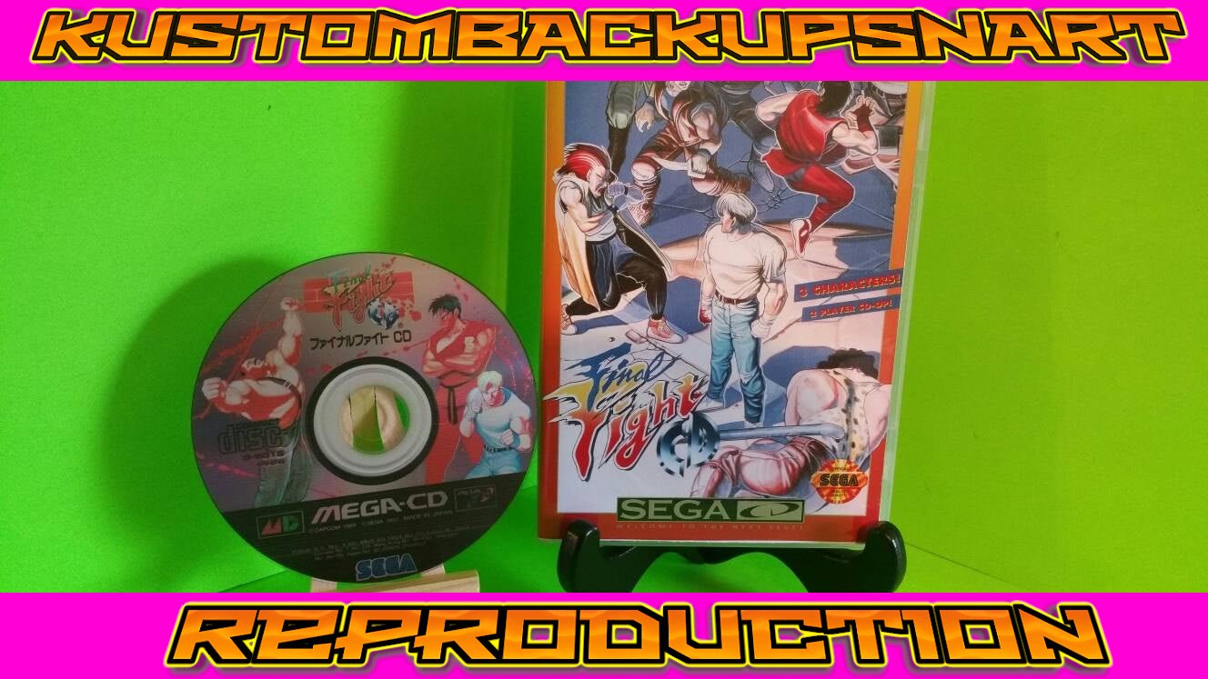 Final Fight CD Custom Reproduction Case and Art Disc for Sega CD