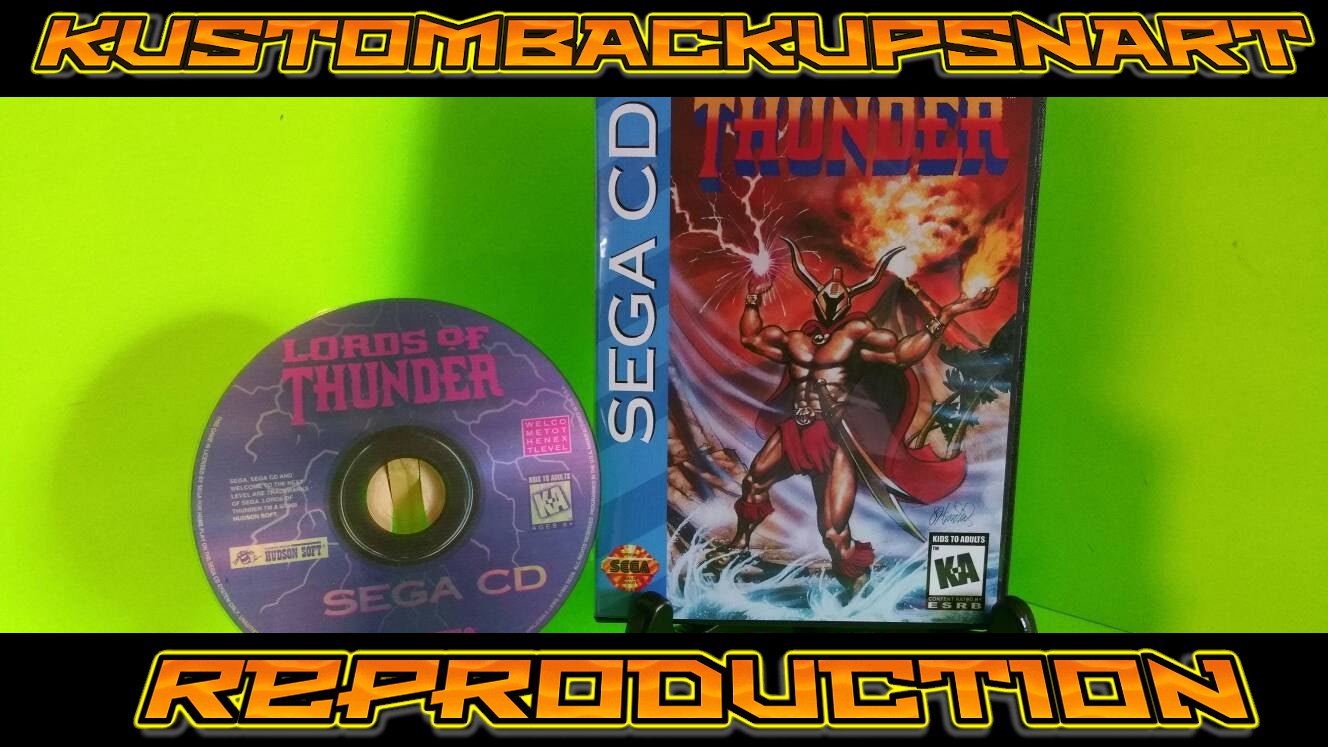 Lords of Thunder Custom Reproduction Case and Art Disc for Sega CD