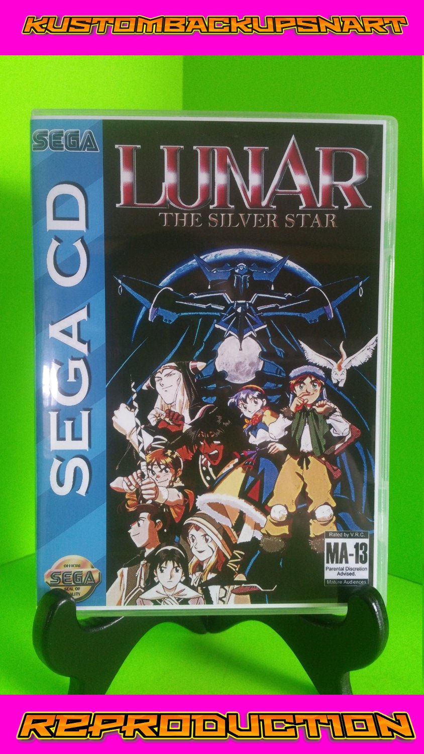 Lunar The Silver Star Custom Reproduction Case and Art Disc for Sega CD