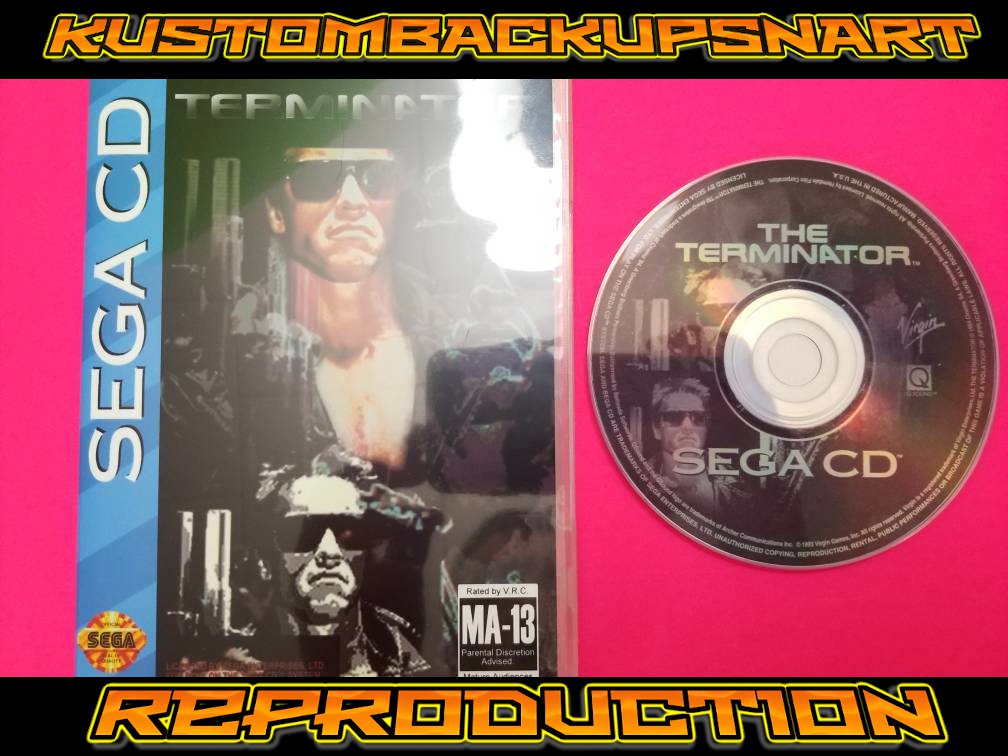 The Terminator Custom Reproduction Case and Art Disc for Sega CD