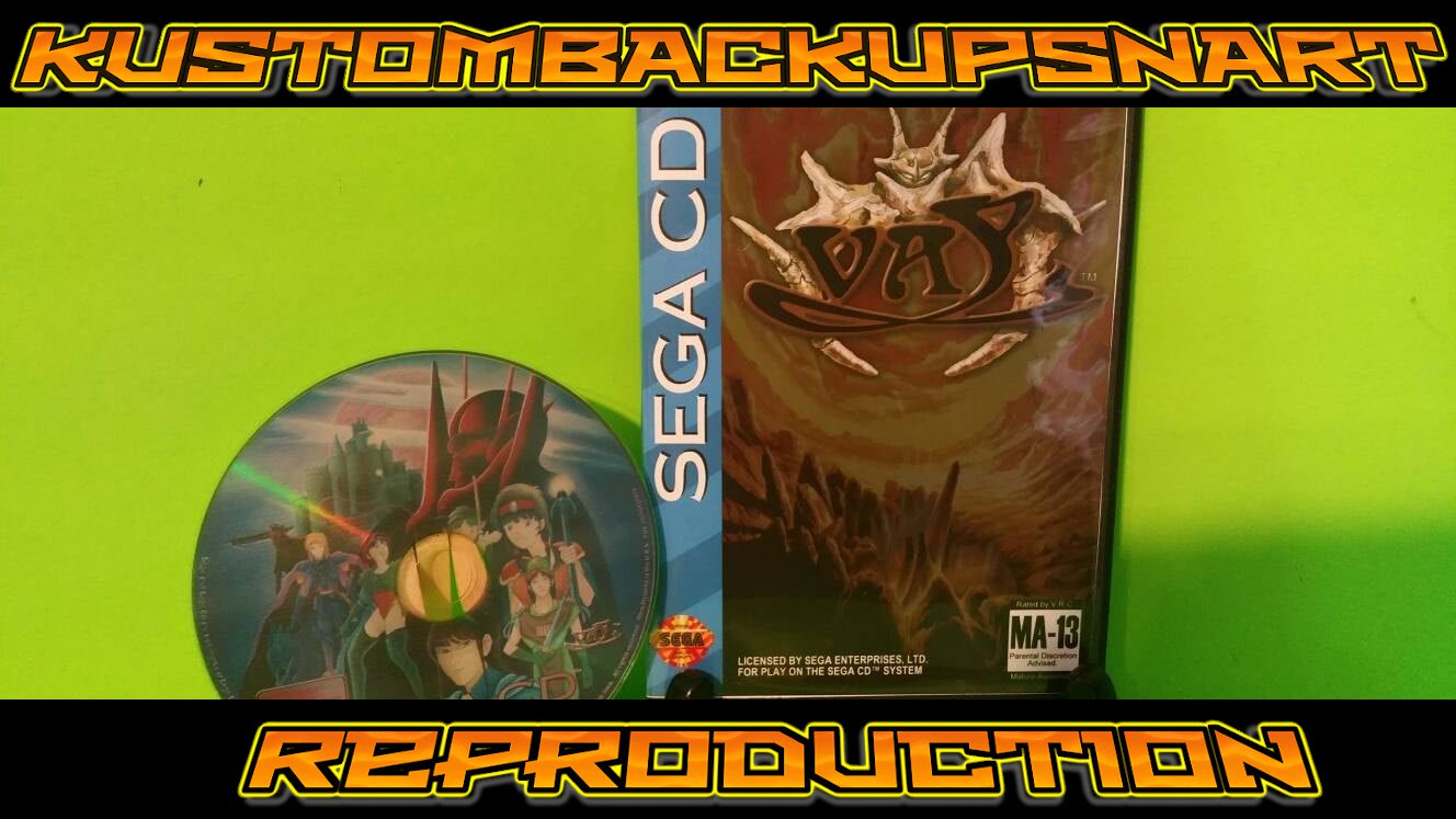 Vay Custom Reproduction Case and Art Disc for Sega CD
