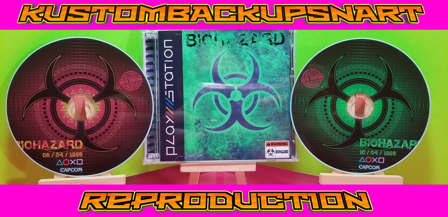 Bio hazard Beta Custom Reproduction Case and Art Disc for PS1