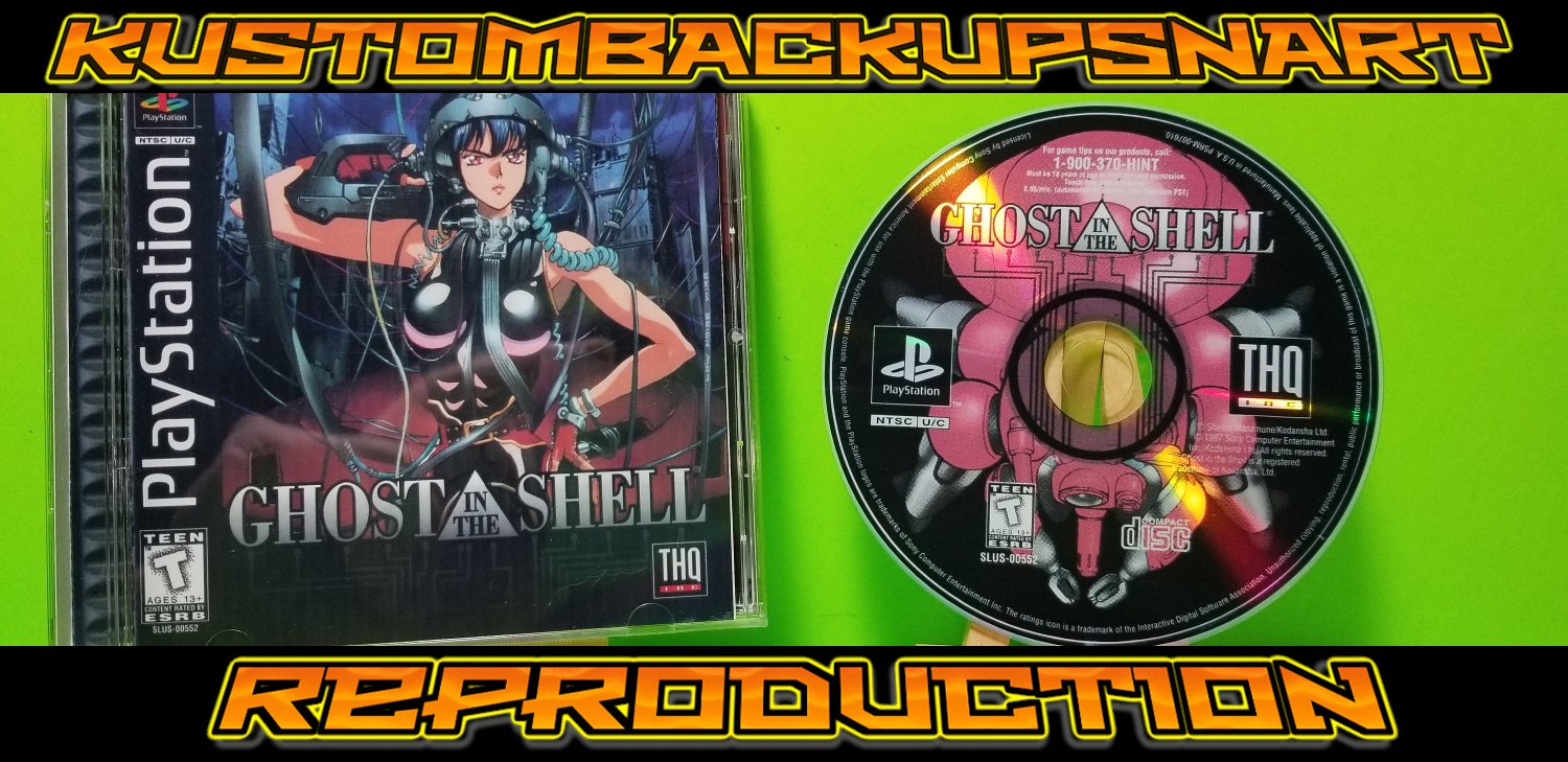 Ghost in the Shell Custom Reproduction Case and Art Disc for PS1