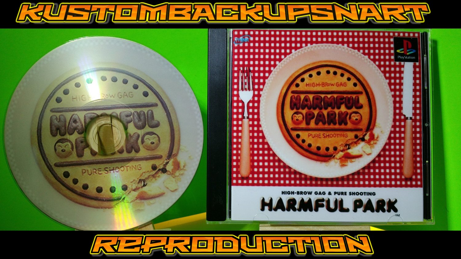Harmful Park   Custom Reproduction Case and Art Disc for PS1