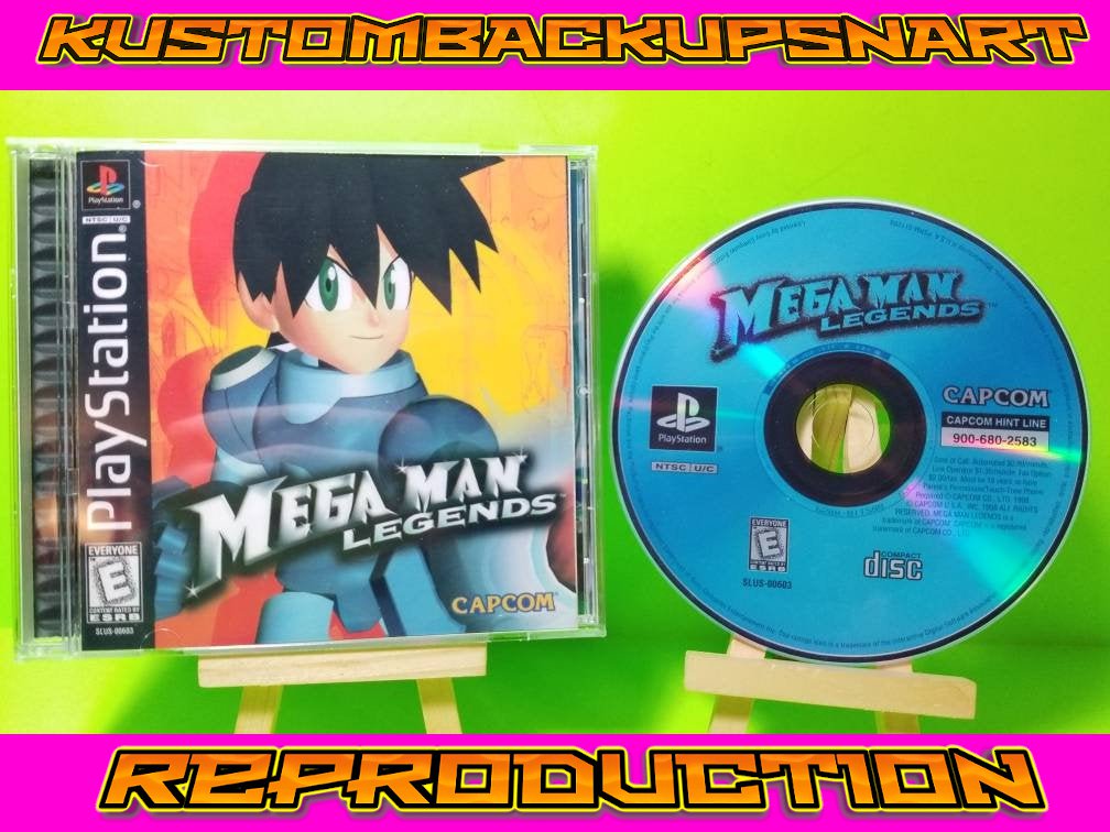 Mega Man Legends Custom Reproduction Case and Art Disc for PS1