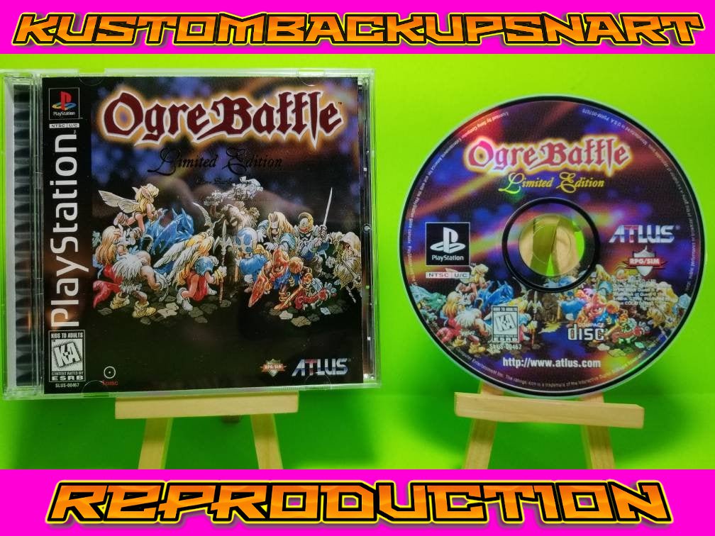 Ogre Battle - Limited Edition  Custom Reproduction Case and Art Disc for PS1