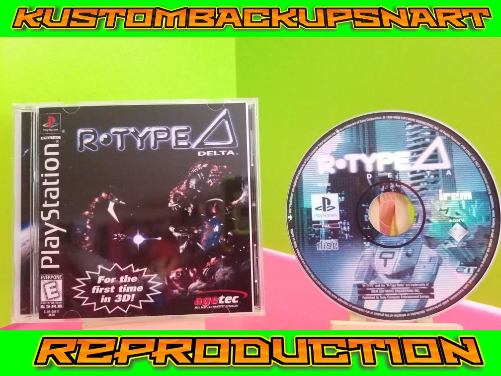 R-Type Delta  Custom Reproduction Case and Art Disc for PS1