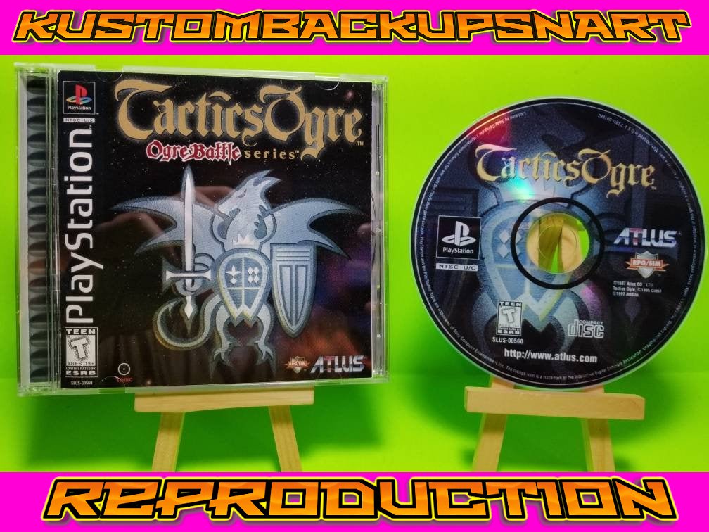 Tactics Ogre  Custom Reproduction Case and Art Disc for PS1
