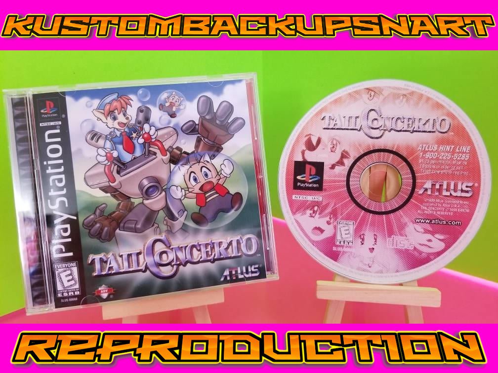 Tail Concerto  Custom Reproduction Case and Art Disc for PS1