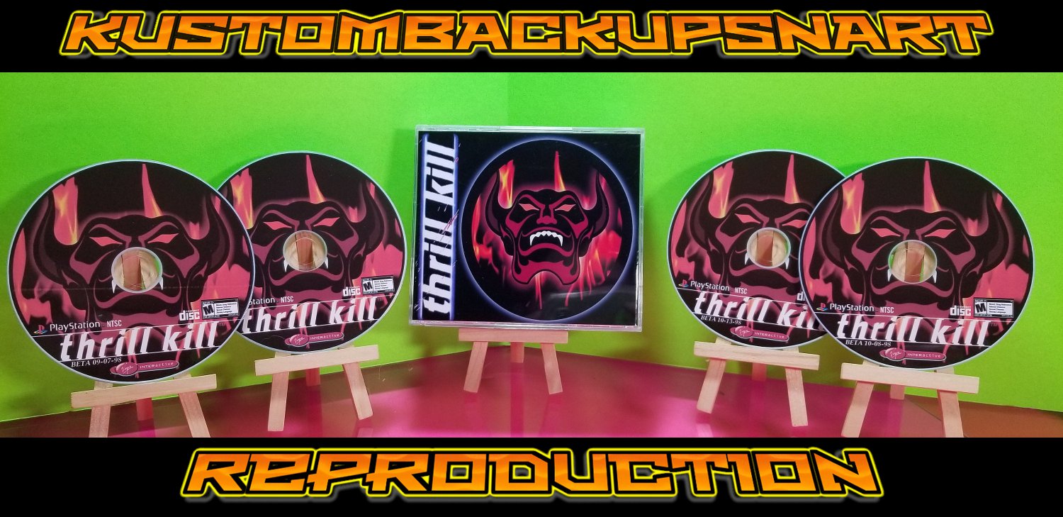 Thrill Kill PROTO BETA  Custom Reproduction Case and Art Disc for PS1