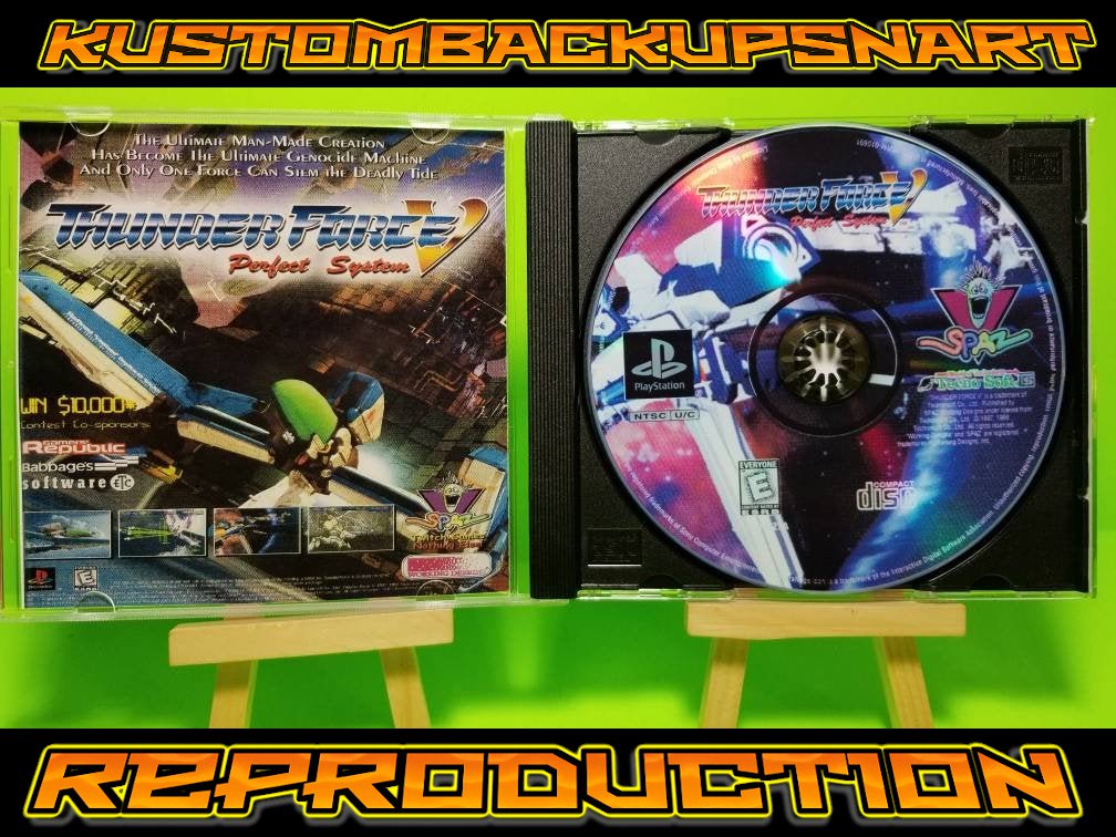 Thunder Force 5  Custom Reproduction Case and Art Disc for PS1