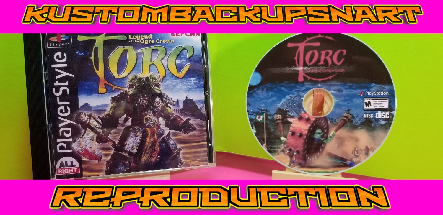Torc Kill Wheel  Custom Reproduction Case and Art Disc for PS1