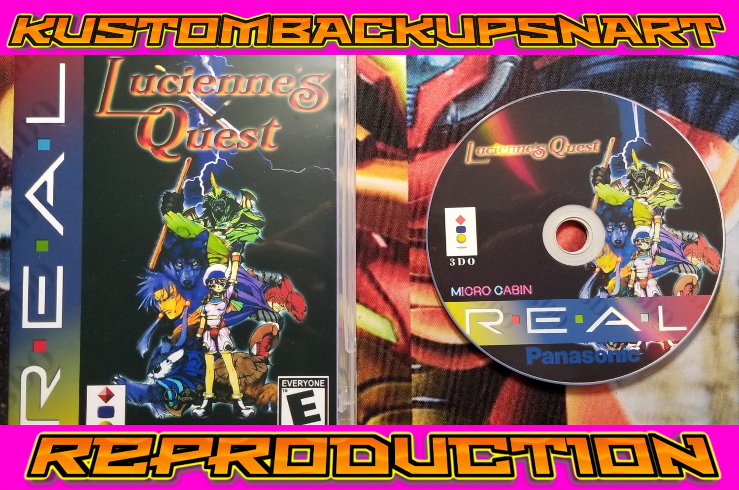 Luceans Quest Custom Reproduction Case and Art Disc for 3DO
