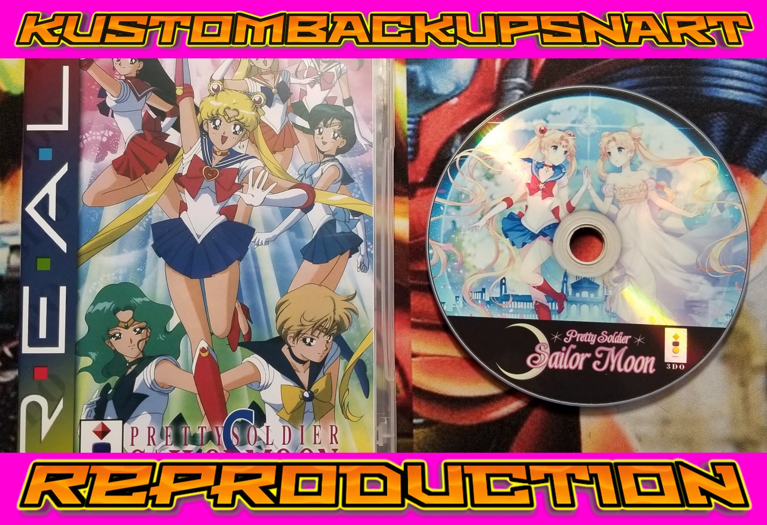 Sailor Moon Pretty Soldier  Custom Reproduction Case and Art Disc for 3DO