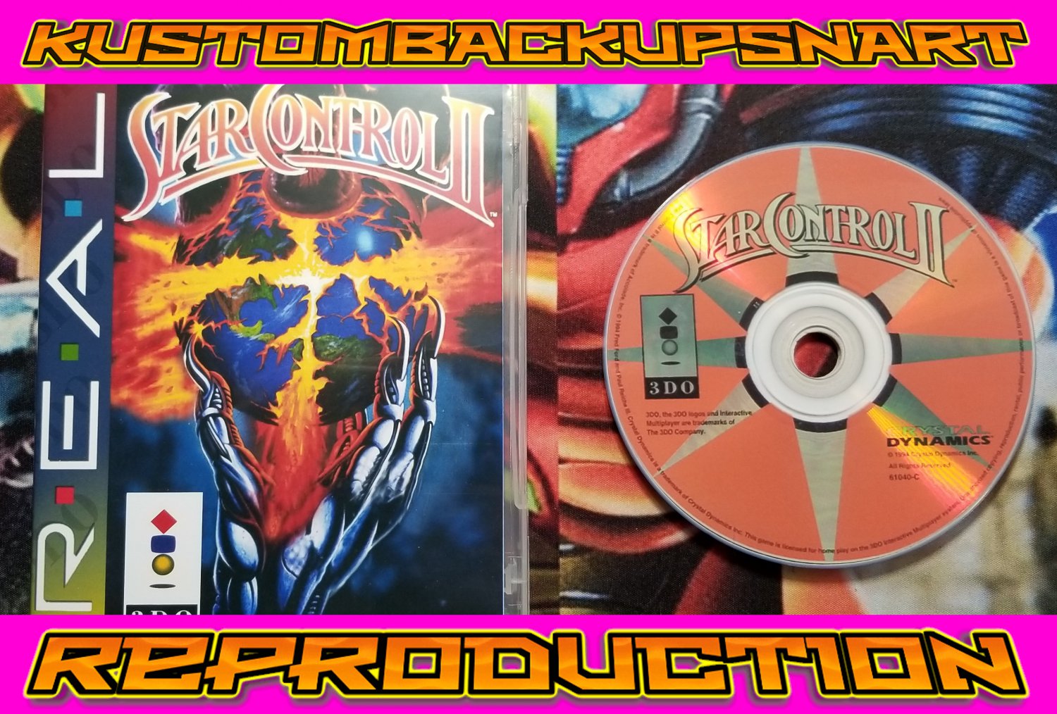 Star Control 2 Custom Reproduction Case and Art Disc for 3DO